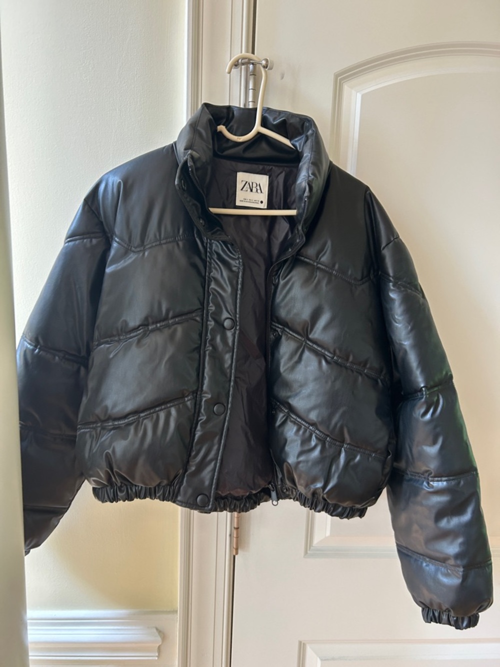 Zara black faux leather jacket